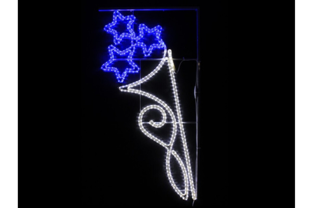 FLESI-LED-KN 003-240V-W/B (LED 3STAR PATTERN MOTIF) производство (РФ) 150х78см