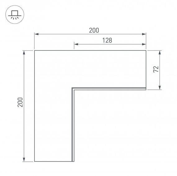 Коннектор L-образный внутренний Arlight SL-Linia55-Fantom 030130