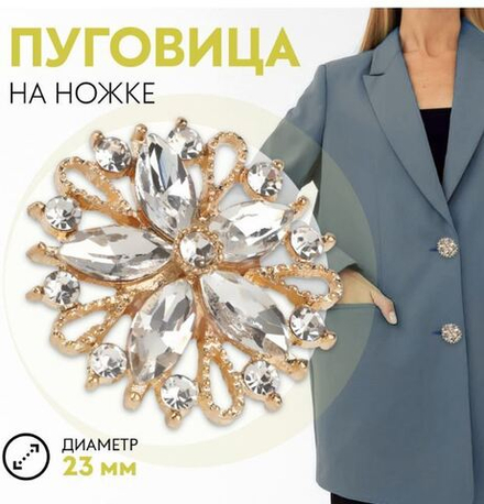 пуговицы декоративная d23мм №757-2 золотой АУ 3026026