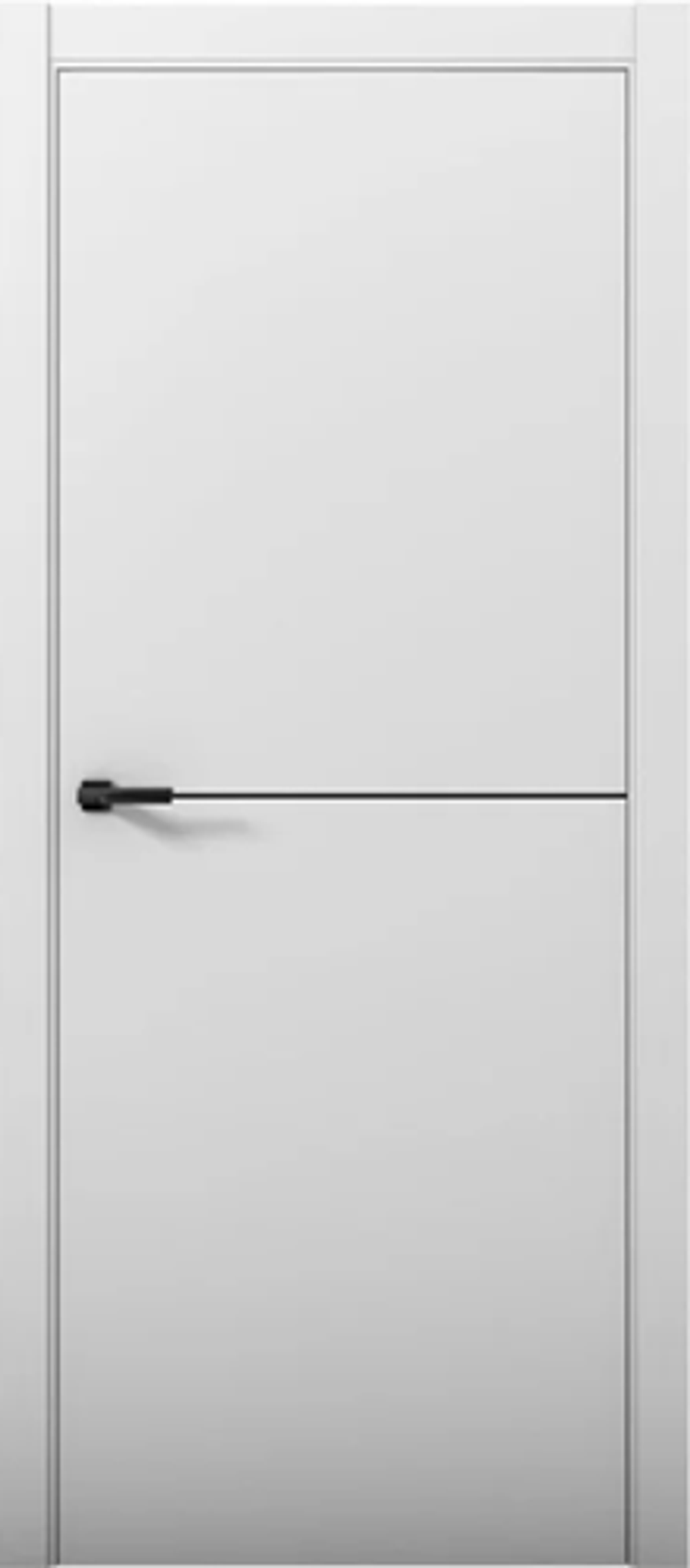 Межкомнатная дверь Turen Becker Fox 2 (черный молдинг, черная алюминиевая кромка, черный замок Apecs) Светло-серый