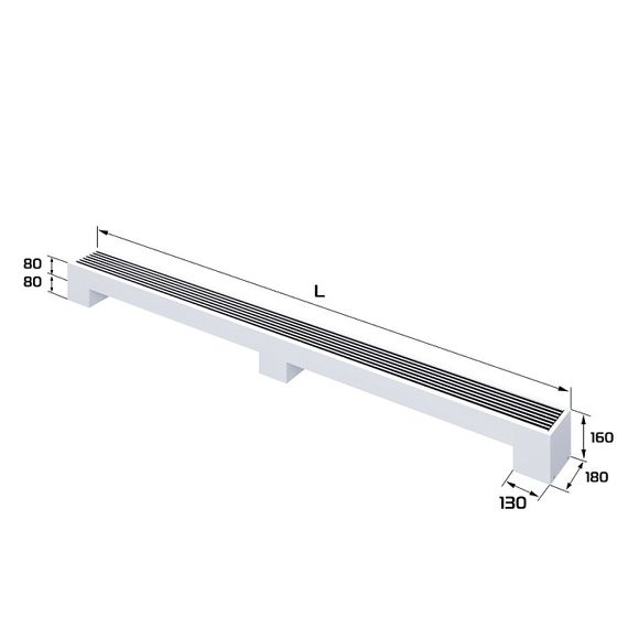 Конвектор напольный Royal Thermo STEP 80/180/2300 2896 Вт белый