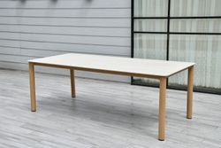 "Кейптаун" стол обеденный из алюминия, столешница из искусственного камня