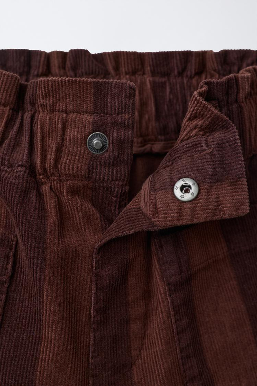 ZARA БРЮКИ В ПОЛОСКУ ИЗ ТОНКОГО ВЕЛЬВЕТА, КОРИЧНЕВЫЙ