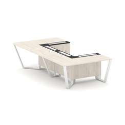 Steel Meet Стол переговорный П-образный KMK-PR.B.SP-07P Денвер Светлый/Графит Глянец/Металл Белый 16