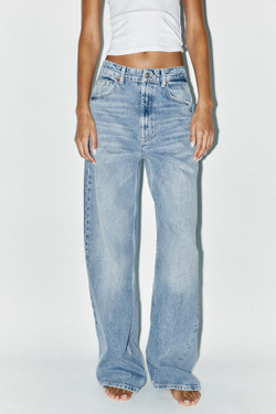ZARA ДЖИНСЫ TRF EXTRA WIDE-LEG С ВЫСОКОЙ ПОСАДКОЙ, ГОЛУБОЙ