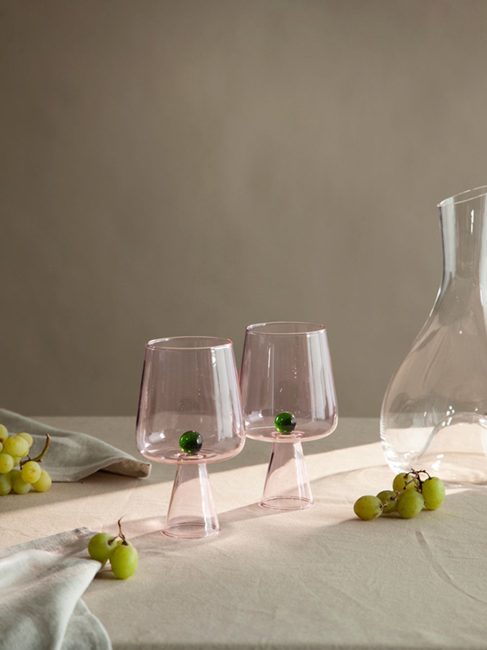 Набор бокалов для вина Orb, 400 мл, розовый/зеленый, 2 шт.