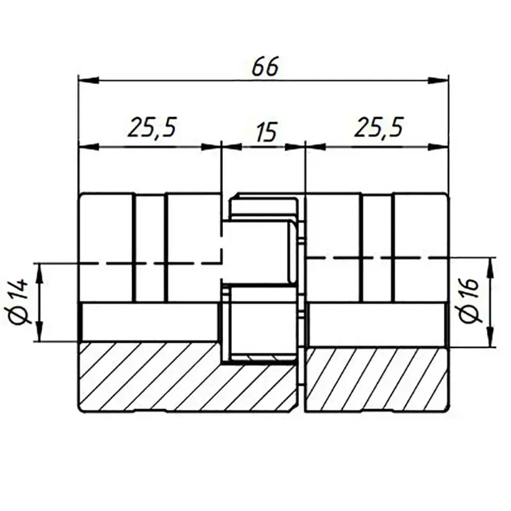 Муфта кулачковая соединительная GE-40-66-14*16