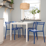 Стол и 4 стула- MELLTORP/KÄTTIL IKEA/МЕЛЛЬТОР/GENESÖN, 125 см, белый/синий