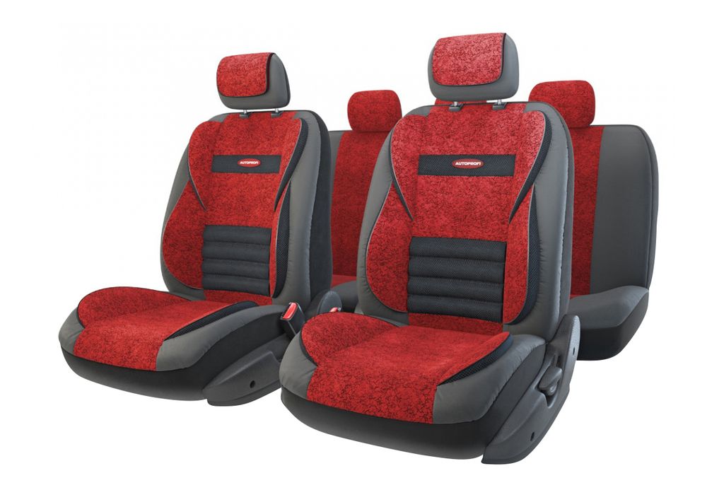 Авточехлы AUTOPROFI COMFORT COM-1105 BK/D.GY черный/красный размер М