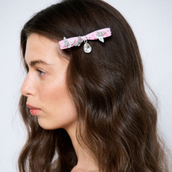 Бант "Стрекоза" розовый с бабочками