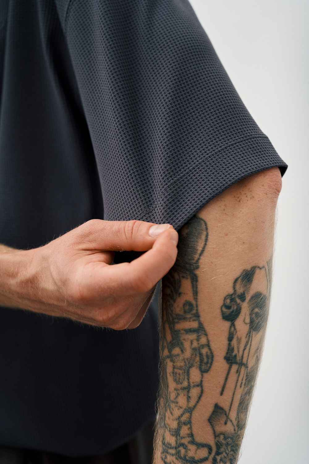 Футболка Blue Monte Waffle Knit Henley Short-Sleeve T-Shirt "Dayan Purple-Gray"