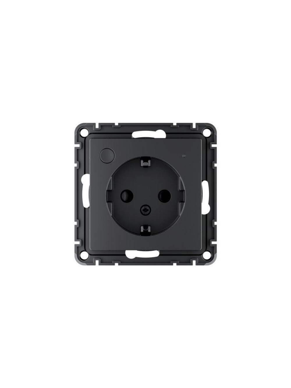 Розетка AtlasDesign Smart 16А L+N с заземл. защ. шторки Zigbee механизм карбон SE ATN001045Z