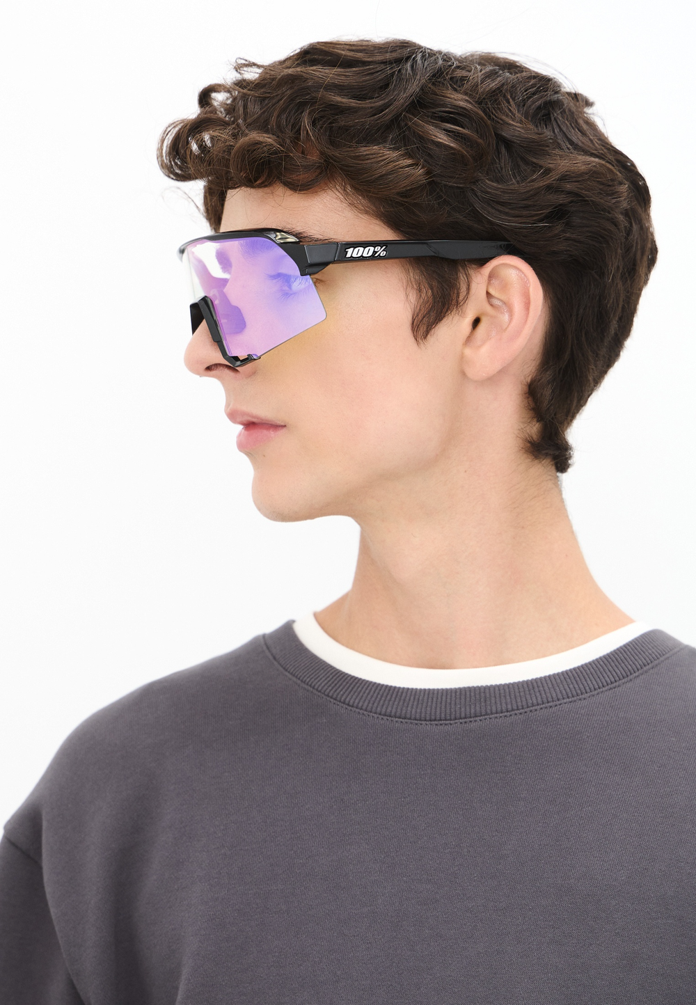 Спортивные очки 100% S3 - Gloss Black - Purple Mirror Photochromic