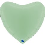 Шар (18"/46 см) Сердце, Макарунс, Нежная мята