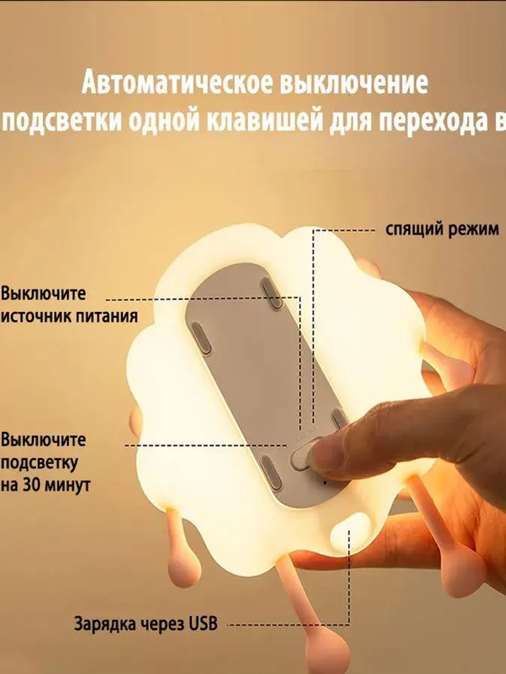 овечки ночник детский силиконовый 1 шт, три уровня яркости, выключение по таймеру, можно использовать в детской и спальне