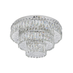 Люстра потолочная светодиодная 72Вт+4х40Вт Е14, 6480Лм, 3000-6000К, Ra>80, пульт,  изменение цветовой температуры, металл/хрусталь, хром/прозрачный