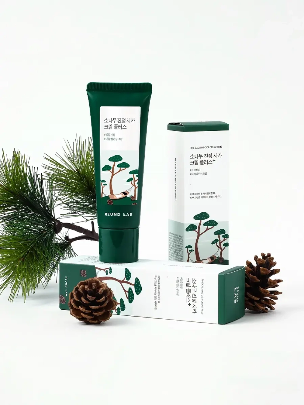 Round Lab Восстанавливающий крем с сосной и центеллой: против воспалений и постакне Pine Calming Cica Cream Plus 60 мл