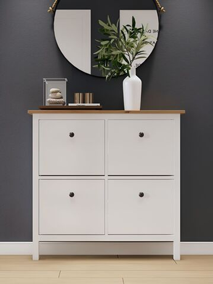 IKEA Обувница 3 ящ, HEMNES 89х127х30, черная/св-коричневая, из массива сосны, КЫМОР (ХЕМНЭС ИКЕА)