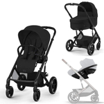 Коляска Cybex Balios S Lux BLK complete Cloud T Leaf Green Plus 3 в 1 Moon Black с дождевиками