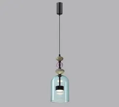 5046/12L L-VISION ODL24 431 черный/голубой/металл/стекло/керамика Подвес LED 12W 4000К 1400Лм PALLETA