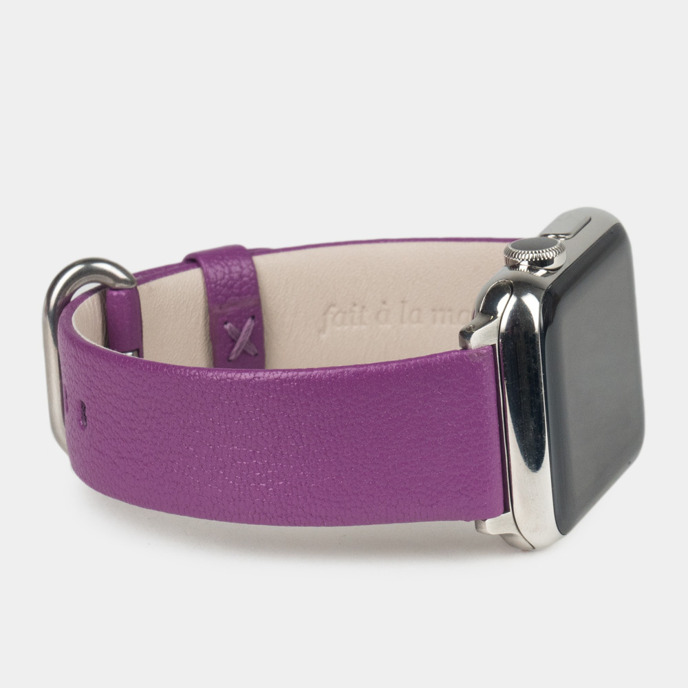 Ремешок для Apple Watch 44/45/46 mm кожи козы, фиалкового цвета