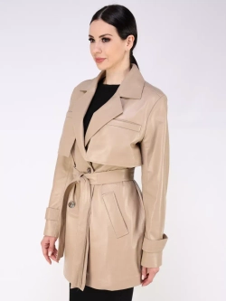 Кожаная куртка осень Турция тренч короткий