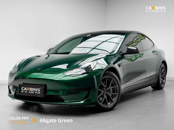 Carbins Color PPF Agate Green GP 0109 зеленая цветная полиуретановая защитная антигравийная пленка