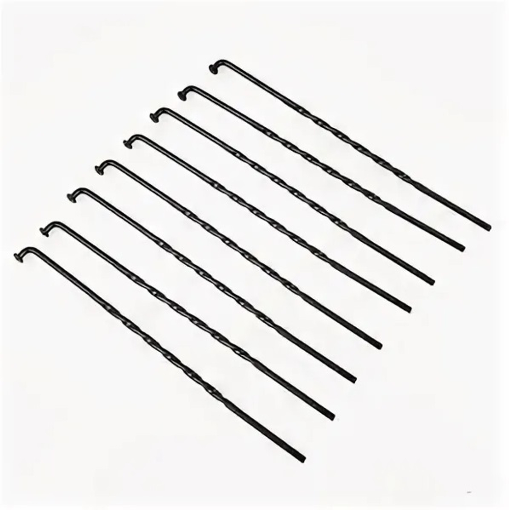 Спица 270 мм x 14G , витая, с ниппелем, стальная, черная (144)