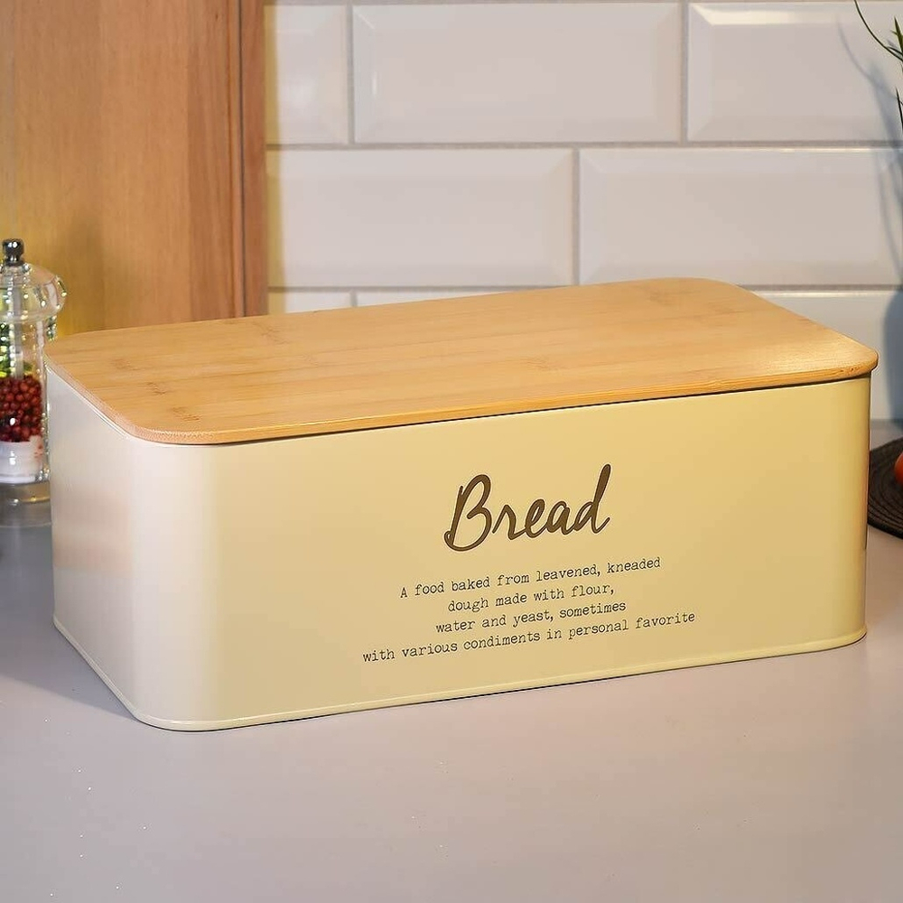 Хлебница "Арктик" 2в1 6л 34*18*12,5см, цвет бежевый