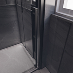 Душевая дверь Veconi Premium Trento PTD-30B, 1300х2000, черный матовый, стекло прозрачное