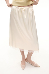 Юбка миди с кружевом (Sunday Skirt), молочная