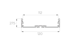 Профиль накладной алюминиевый LC-LP-27120-2 Anod