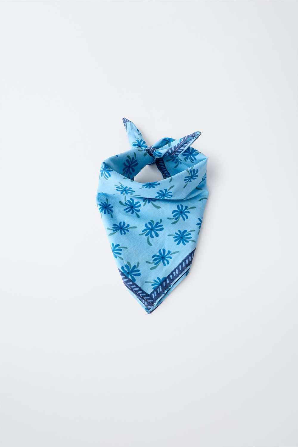 ZARA БАНДАНА С ЦВЕТАМИ, СИНИЙ