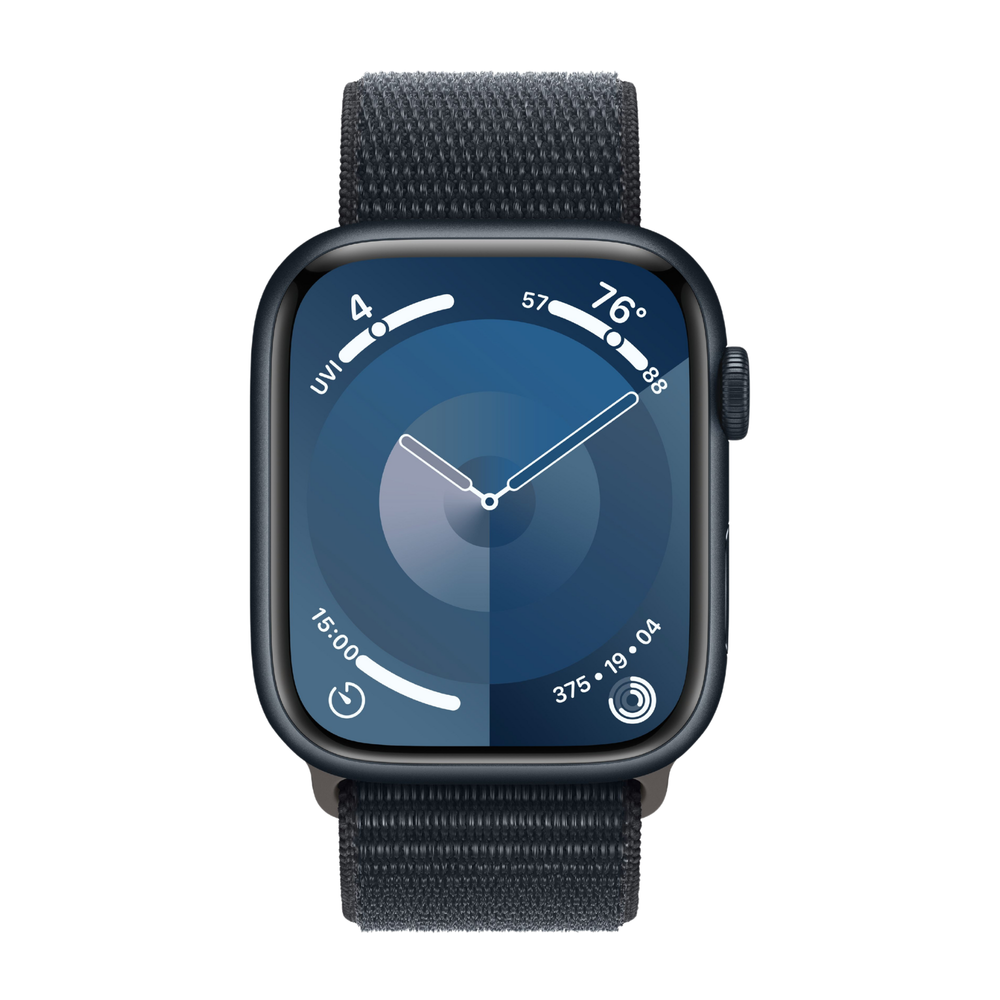 Apple Watch 9 45mm Midnight Aluminum Case with Midnight Sport Loop