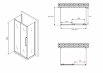 Душевой уголок ABBER Schwarzer Diamant AG30120BMH-S100BM-S100BM 120х100 стекло матовое/профиль черный