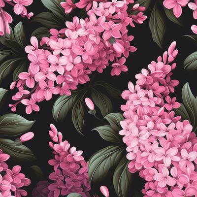 Веточки сирени на темном фоне