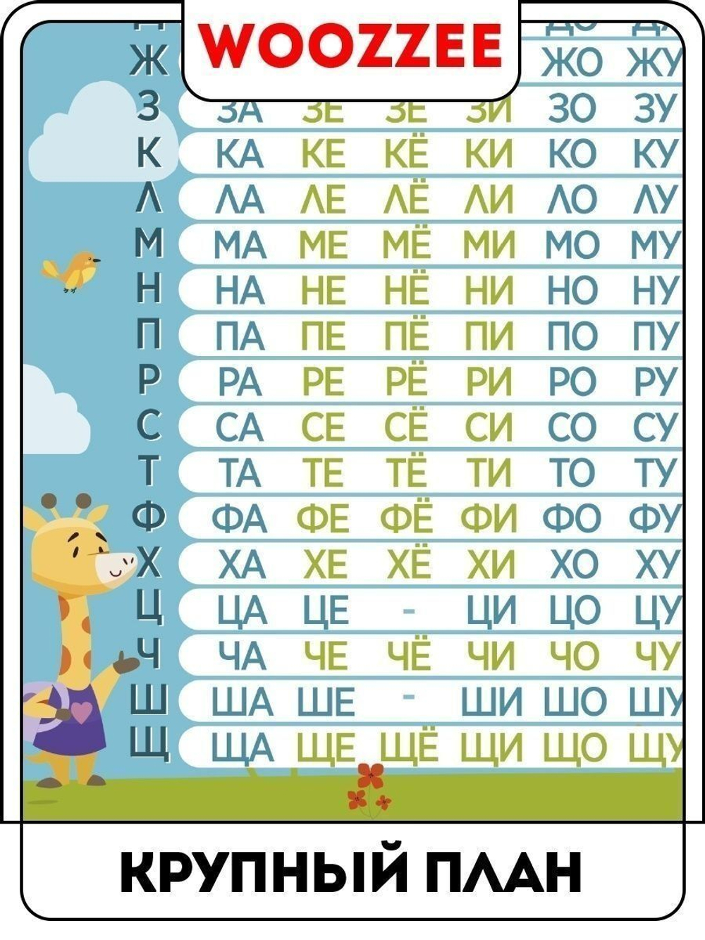 Плакат обучающий "Учим слоги"