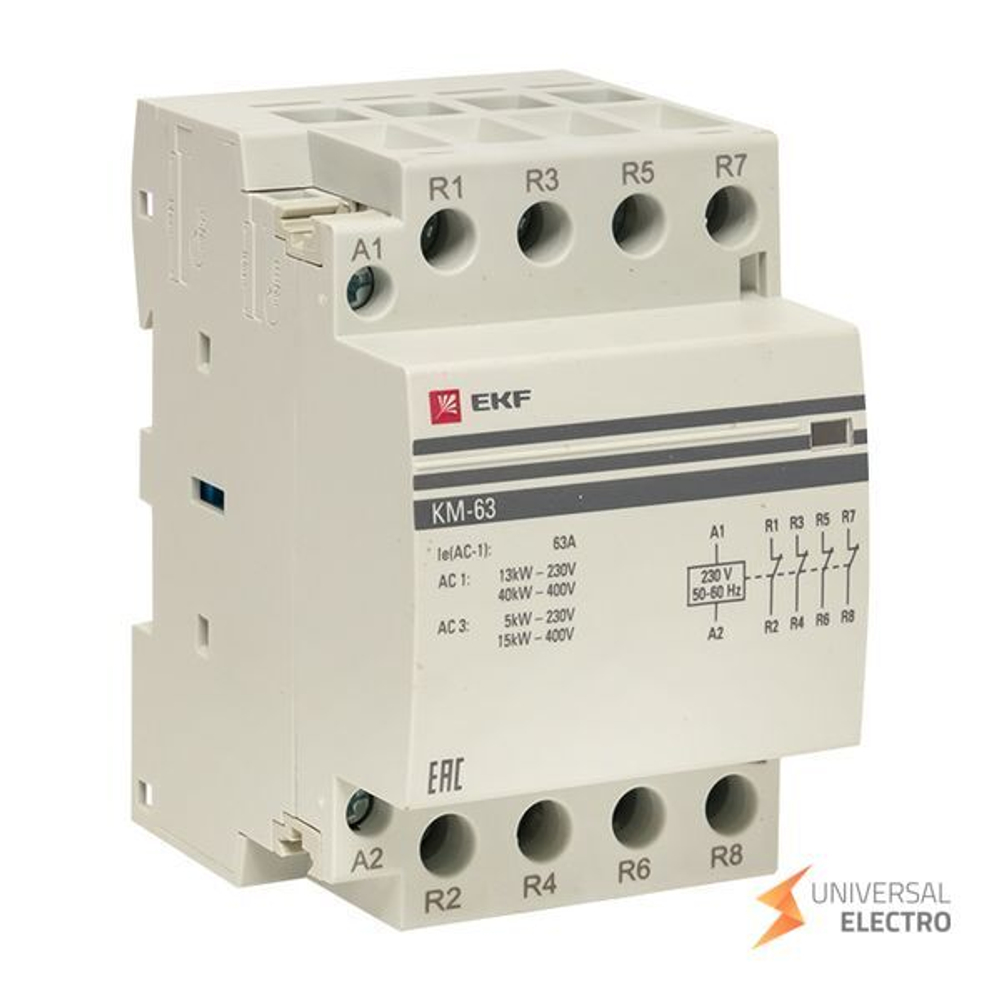 Контактор модульный КМ 63А 4NC (3 мод,) EKF PROxima