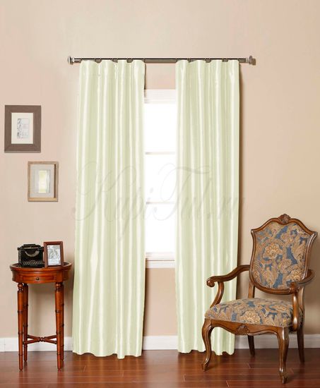 Длинные шторы. Leonardo (Молочный), однотонный шик-сатен.