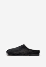 mule square black fur
