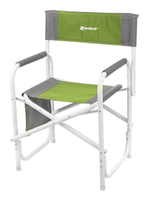 Кресло раскладное Nisus с откидывающим столиком.140кг, карман (алюм. д25) зеленый ромб/серый (N-DC-95200T-K-GG)