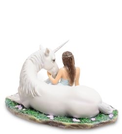 Veronese WS-265 Статуэтка Девушка и Единорог «Чистое сердце»