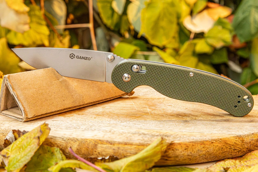 Нож туристический Ganzo G727M зеленый, G727M-GR