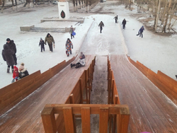 Деревянная зимняя горка TORUDA Лисичка (скат: 4м-2шт, 10м-2шт)