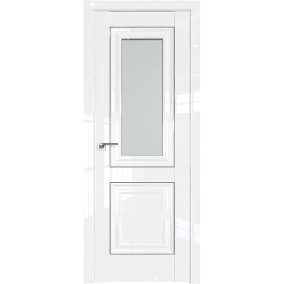 Межкомнатная дверь глянцевая Profil Doors 28L белый люкс остеклённая