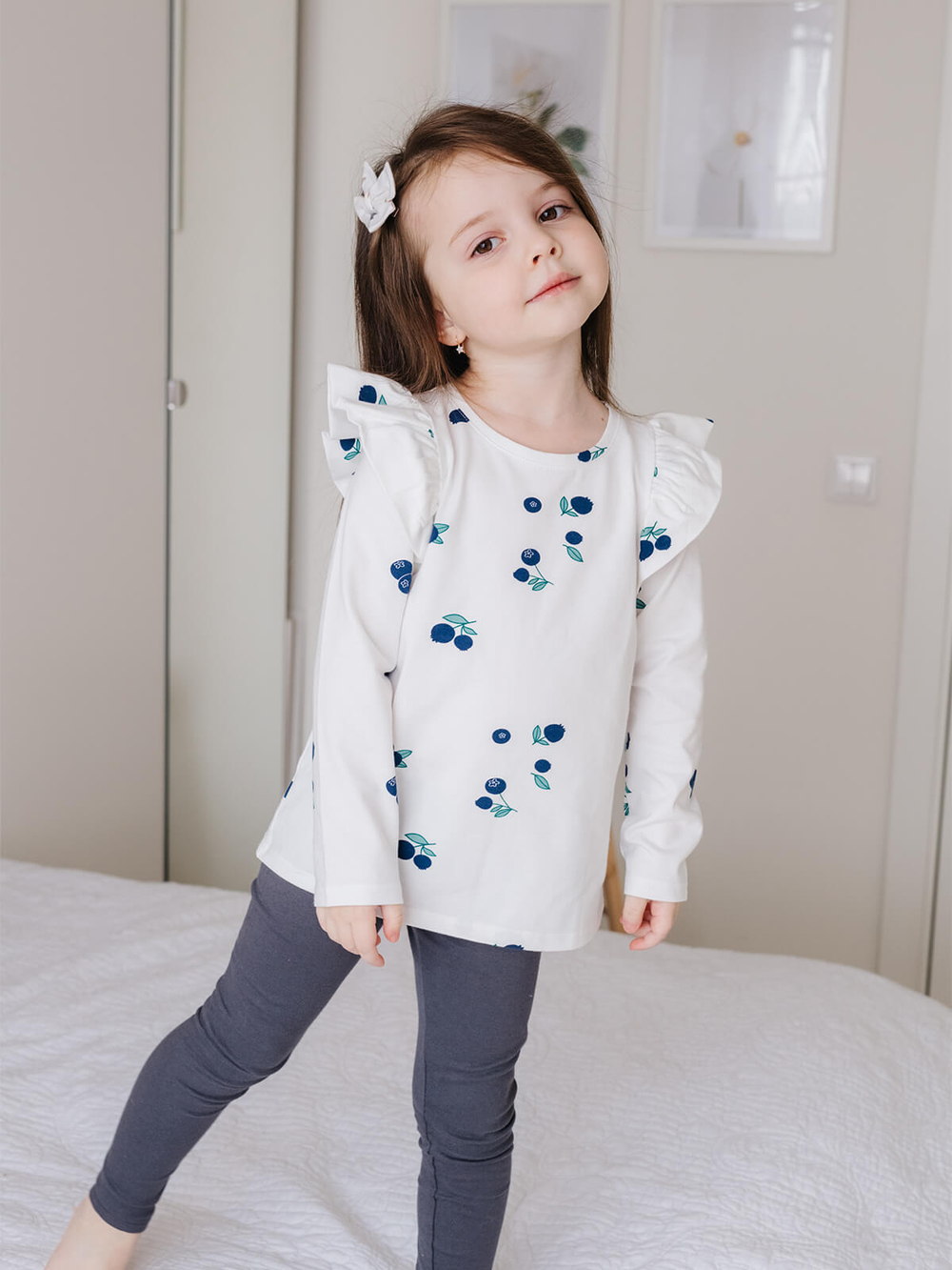 Лонгслив Mjölk Голубика, с крылышками