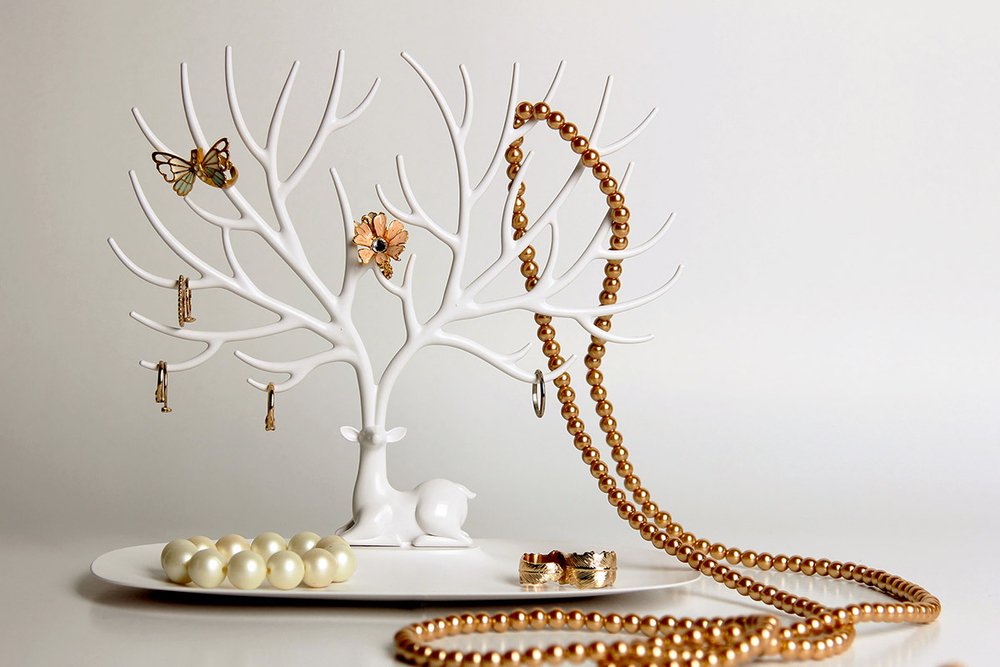 Дерево для украшений малое deer, белое