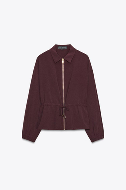 ZARA КУРТКА САФАРИ НА ШНУРКЕ, БУРГУНДИ