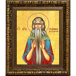 Роман Антиохийский (Сирийский) преподобный отшельник. Икона на холсте.