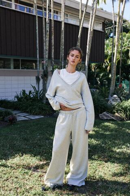 ZARA МЯГКИЕ БРЮКИ, СЕРЫЙ С МЕЛАНЖЕВЫМ ЭФФЕКТОМ